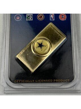 Dallas Cowboys Money Clip 24Kt Gold Plated Solid Brass NFL By Tag Express NEW